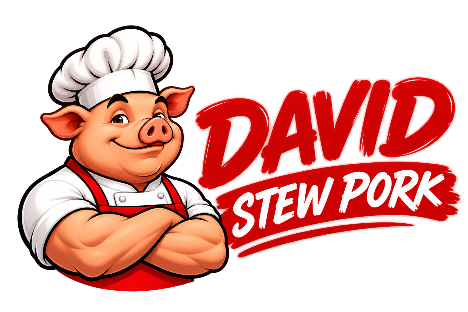 David Stew Pork pig-chef logo